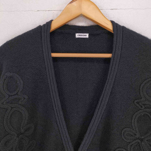 クレドナ CREDONA CREST EMBROIDERY MOHAIR KNIT CARDIGAN レディース FREE