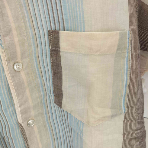 エンジニアードガーメンツ Engineered Garments マルチストライプ バンドカラー S/S シャツ メンズ JPN:M