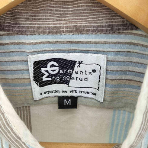 エンジニアードガーメンツ Engineered Garments マルチストライプ バンドカラー S/S シャツ メンズ JPN:M