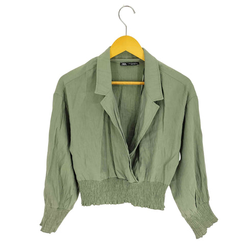 ザラ ZARA レーヨン ポリ カクシュール ブラウス レディース import:M
