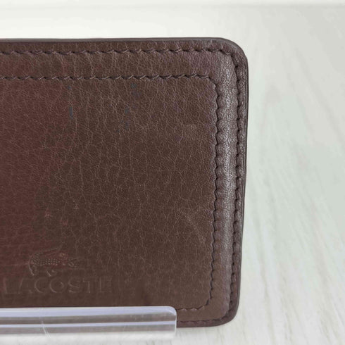 ラコステ LACOSTE ロゴ型押し レザー二つ折り財布 メンズ