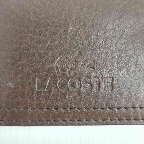 ラコステ LACOSTE ロゴ型押し レザー二つ折り財布 メンズ