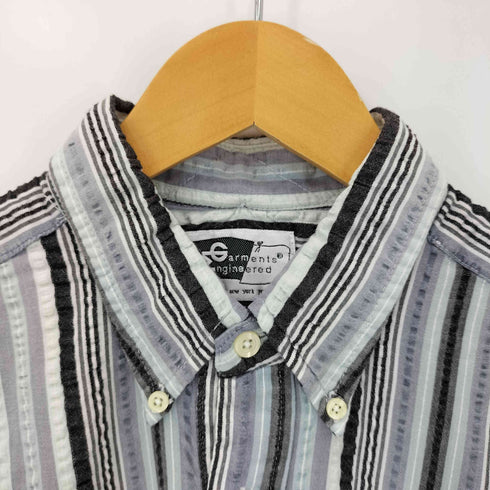 エンジニアードガーメンツ Engineered Garments 旧タグ ストライプ シアサッカー プルオーバー B.D S/S シャツ メンズ JPN:M