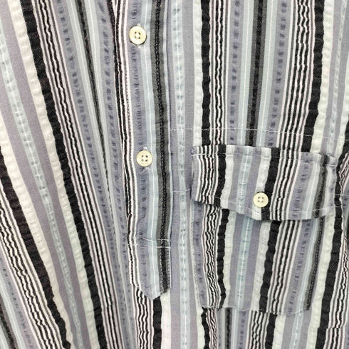 エンジニアードガーメンツ Engineered Garments 旧タグ ストライプ シアサッカー プルオーバー B.D S/S シャツ メンズ JPN:M