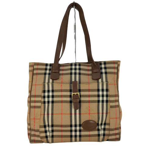 バーバリー BURBERRY ノバチェック ホースマーク キャンバス トートバッグ レディース