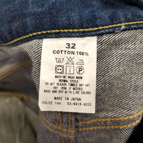 キャリー CALEE ダメージ加工ストレートデニムパンツ メンズ 32