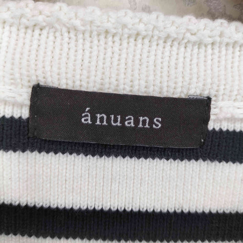 アニュアンス anuans ORIGINAL BUTTON COLLARLESS KNIT JACKET レディース FREE