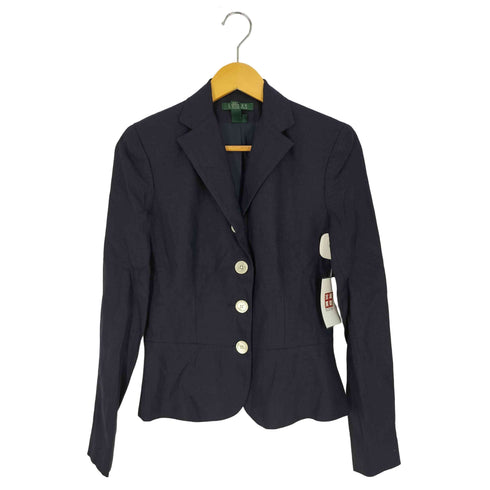 ローレンラルフローレン LAUREN RALPH LAUREN 80s 緑タグ リネン 4B テーラードジャケット レディース 4