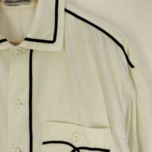 イッセイミヤケメン ISSEY MIYAKE MEN 95AW 銀タグ パイピング トロンプルイユシャツ メンズ JPN:L
