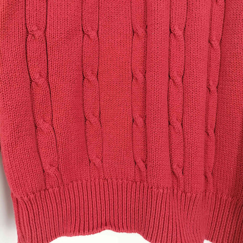 アイゾッド IZOD 90s ロゴ刺繍 ケーブル クルーネック コットンニット メンズ import:M