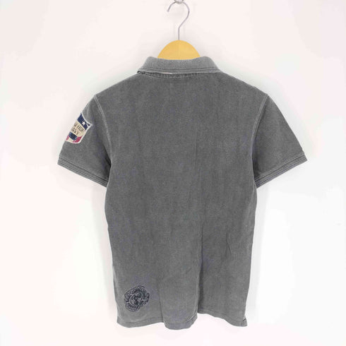 アヴィレックス AVIREX ロゴ刺繍 プレート 国旗 2739 U.S NAVY S/S 鹿の子 ポロシャツ メンズ import:M