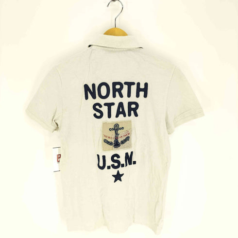 アヴィレックス AVIREX U.SN NORTH STAR 両面刺繍 ワッペン S/S 鹿の子 ポロシャツ メンズ JPN:M