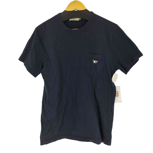 メゾンキツネ MAISON KITSUNE ロゴ刺繍 ポケット Tシャツ メンズ JPN:M