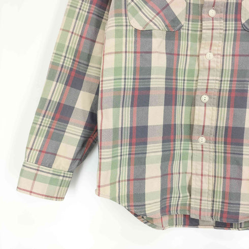 ダブルアールエルラルフローレン RRL RALPH LAUREN 00S 一つ星タグ マドラス チェック フラップポケット L/S シャツ 猫目ボタン メンズ import:S