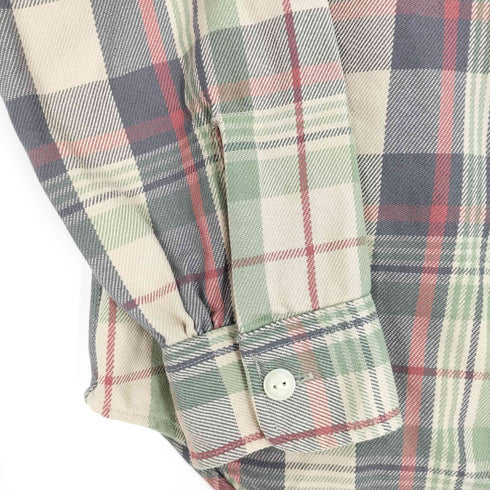 ダブルアールエルラルフローレン RRL RALPH LAUREN 00S 一つ星タグ マドラス チェック フラップポケット L/S シャツ 猫目ボタン メンズ import:S