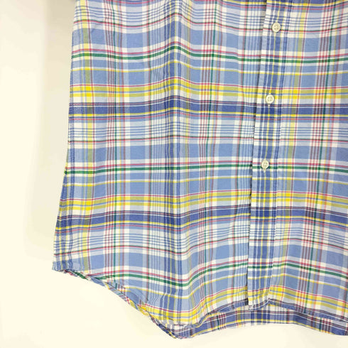 ラルフローレン RALPH LAUREN ポニー刺繍 マドラスチェック B.D S/S シャツ メンズ import:L