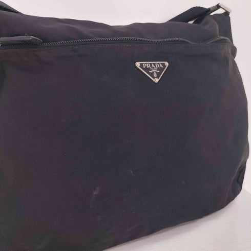 プラダ PRADA イタリア製 ロゴ プレート ナイロン ショルダー バッグ Lampo ジップ メンズ