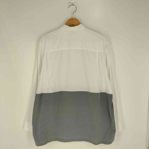 イッセイミヤケ ISSEY MIYAKE 21AW 配色切替 バイカラー バンドカラーシャツ メンズ JPN:3
