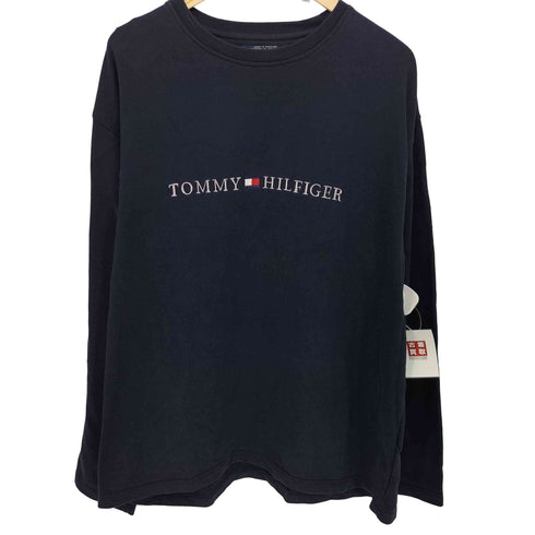 トミーヒルフィガー TOMMY HILFIGER 80-90s フラッグタグ ロゴ刺繍 クルーネック ロングスリーブTシャツ ロンT メンズ XXL