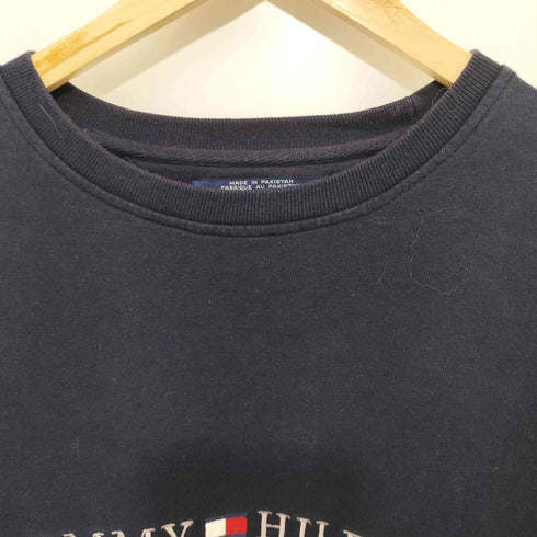 トミーヒルフィガー TOMMY HILFIGER 80-90s フラッグタグ ロゴ刺繍 クルーネック ロングスリーブTシャツ ロンT メンズ XXL