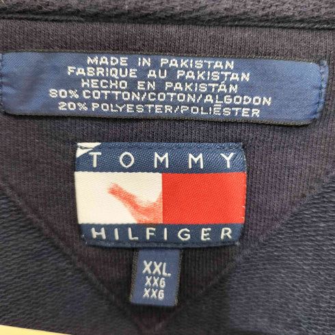 トミーヒルフィガー TOMMY HILFIGER 80-90s フラッグタグ ロゴ刺繍 クルーネック ロングスリーブTシャツ ロンT メンズ XXL