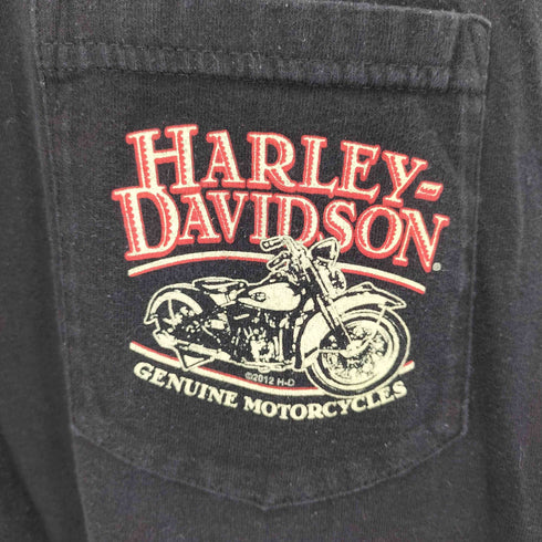 ハーレーダビッドソン HARLEY-DAVIDSON リメイク 両面プリント ノースリーブTシャツ 2012コピーライト メンズ