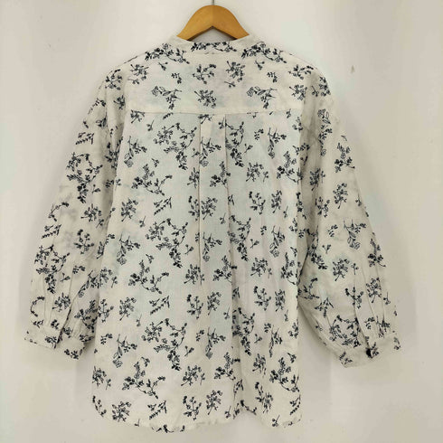 teMite 綿麻ボタニカル刺繍ブラウス レディース M-L