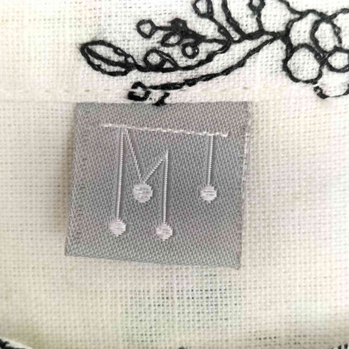 teMite 綿麻ボタニカル刺繍ブラウス レディース M-L