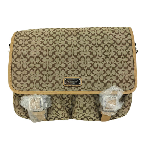 コーチ COACH シグネチャー 総柄 マグネット ベルト フラップ ショルダー バッグ レディース