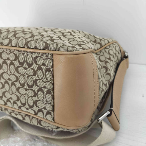コーチ COACH シグネチャー 総柄 マグネット ベルト フラップ ショルダー バッグ レディース