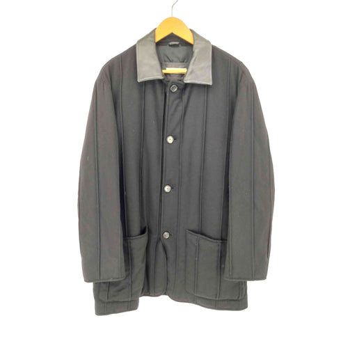 アニオナ AGNONA イタリア製 襟レザーカシミヤコート メンズ EUR:48