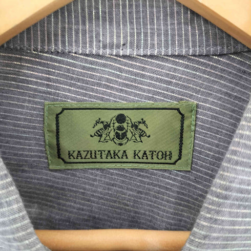 KAZUTAKA KATOH ラメ ストライプ フリルシャツ レディース