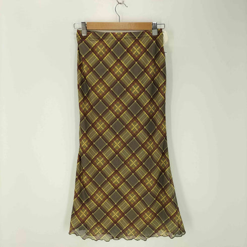 Mill Wood Original / Lace Check Print Long Skirt レディース