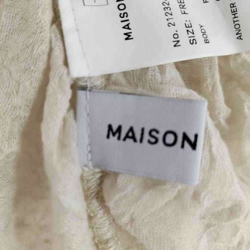 メゾンスペシャル MAISON SPECIAL シャーリングチュールコンビカットトップ レディース FREE