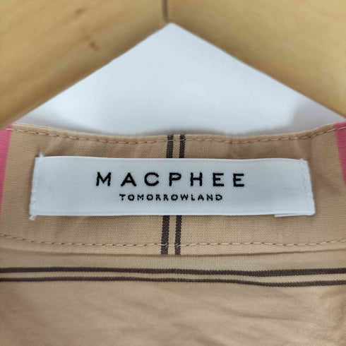 マカフィー MACPHEE コットンシルクストライプ バンドカラーシャツワンピース レディース JPN:36