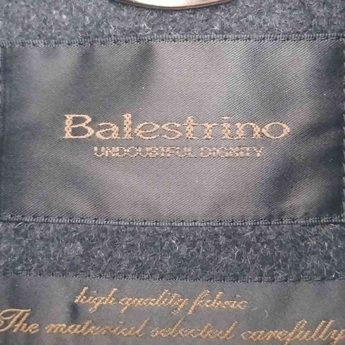 バレストリーノ BALESTRINO アンゴラ100 比翼ジップ スタンドカラーコート メンズ LL