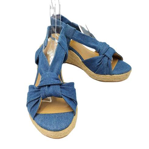 ユナイテッドアローズグリーンレーベルリラクシング UNITED ARROWS green label relaxing ウェッジソール デニム サンダル レディース JPN:23.5
