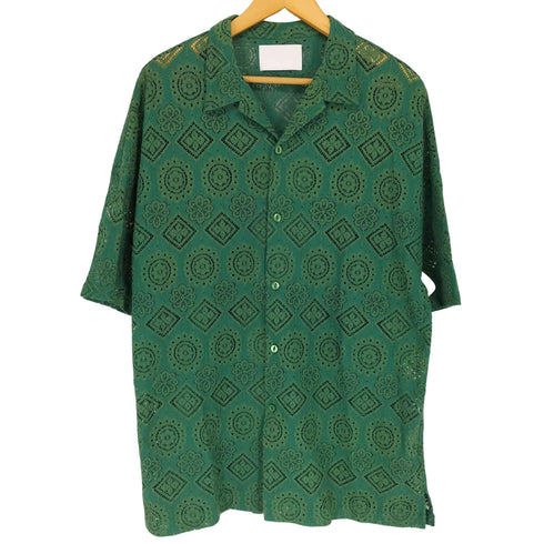 アイディーデイリーウェア ID DAILYWEAR レースオープンカラーシャツ メンズ M