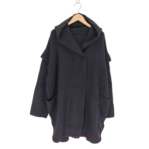 design aera ダブル スナップ ボタン ウール混 フーデッド コート レディース ONE SIZE