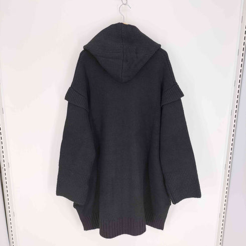 design aera ダブル スナップ ボタン ウール混 フーデッド コート レディース ONE SIZE