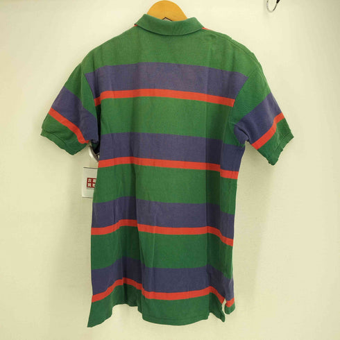 ポロバイラルフローレン Polo by RALPH LAUREN 90s USA製 ポニー刺繍 半袖 マルチボーダー ポロシャツ メンズ import:L