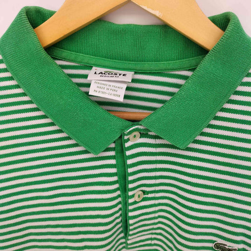 ラコステ LACOSTE REGULAR FIT ボーダー 半袖ポロシャツ メンズ 8