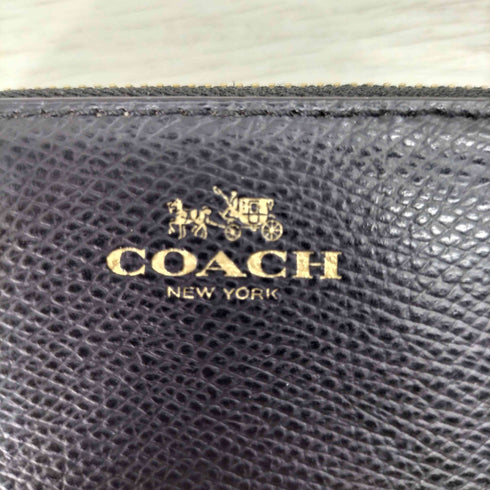 コーチ COACH フロントロゴプリント レザーダブルジップコインケース レディース
