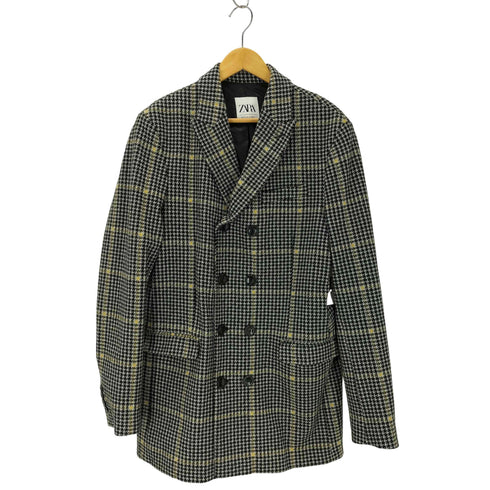 ザラ ZARA DOUBLE BREASTED CHECK THREE QUARTER LENGTH COAT メンズ import:M