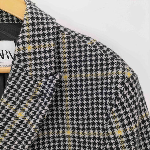 ザラ ZARA DOUBLE BREASTED CHECK THREE QUARTER LENGTH COAT メンズ import:M