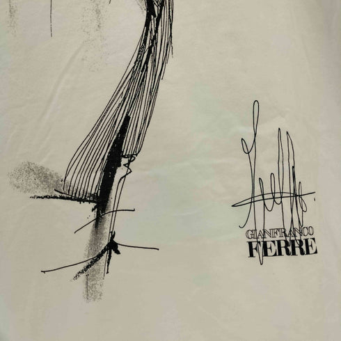 ジャンフランコフェレ GIANFRANCO FERRE イタリア製 フロントプリント S/S クルーネック Tシャツ メンズ