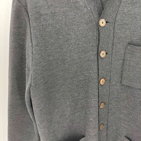 ラコステ LACOSTE 80-90S スペイン製 襟付 ワニワッペン ウール カーディガン メンズ EUR:52