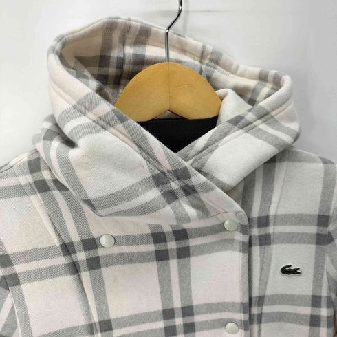 ラコステ LACOSTE ワンポイントロゴ チェック フーデッドジャケット レディース JPN:40