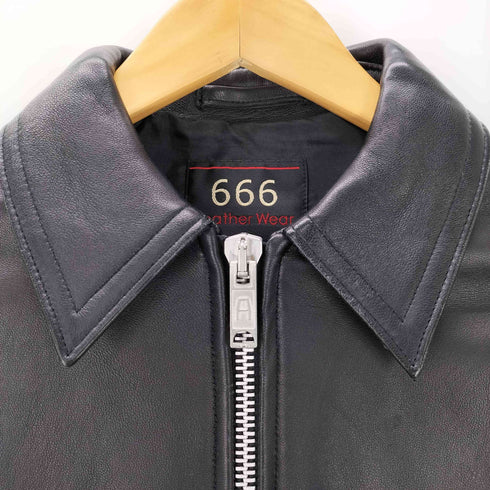 トリプルシックスレザーウェア 666 Leather Wear 英国製 本革 シングル ライダースジャケット メンズ US:36
