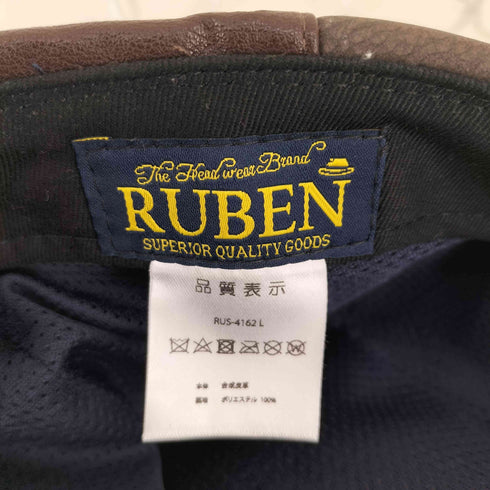 ルーベン RUBEN フェイクレザー パッチワークキャスケット メンズ